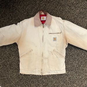 Carhartt Detroit Jacket distressed and sun bleached. Size small